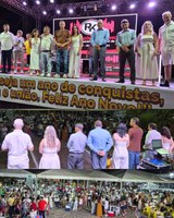 Festa na Praça 13 de Maio marcou a virada de ano com presença de autoridades e grande queima de fogos em Terra Nova do Norte
