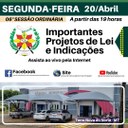 Nesta segunda-feira, 20 de abril, a Câmara Municipal de Terra Nova do Norte realiza mais uma importante sessão