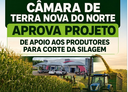 Para beneficiar produtores de leite do município, Câmara aprovou projeto de apoio ao corte da silagem em Terra Nova