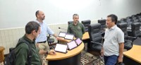Servidores da Câmara de Terra Nova realizam visita técnica na Câmara de Cáceres com foco na automação do processo legislativo