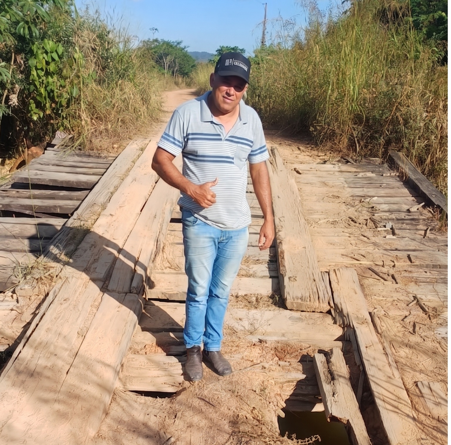 Vereador Nilson Paraguai visita travessões da 10ª Agrovila e pede recuperação de ponte