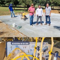 Presidente da Câmara Ramiro e vereador Luizinho acompanham obras da academia na 8ª Agrovila